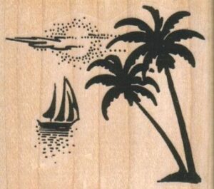 Palm Trees/SailBoat 2 1/4 x 2-0