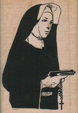 Nun With Gun And Rosary 1 3/4 x 2 1/2-0
