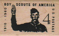Boy Scout/Hand Raised 1 1/4 x 1 3/4-0