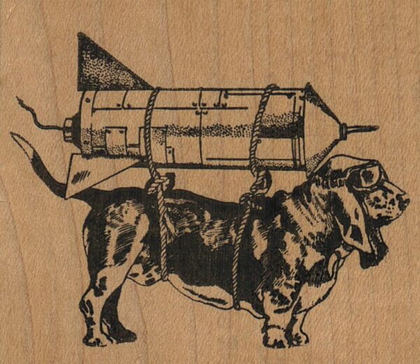 Basset Hound Dog Rocketeer 2 3/4 x 2 1/2-0