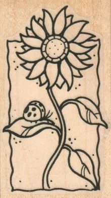 Sunflower With LadyBug 1 3/4 x 3-0