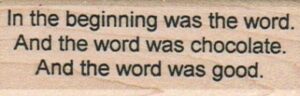 In The Beginning Was The Word 1 x 2 3/4-0