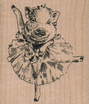 Pig In Tutu 2 1/4 x 2 1/2-0