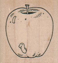 Apple With Worm 1 1/2 x 1 1/2-0