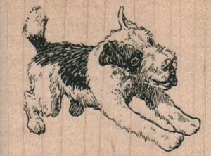 Running Terrier Dog 2 1/4 x 2-0