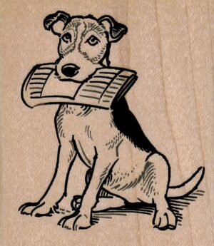 Dog Delivering Paper 2 1/4 x 2 1/2-0