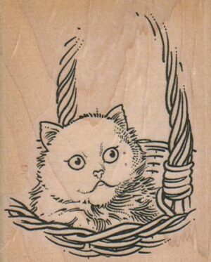 Kitty In Basket 2 1/2 x 3-0