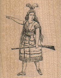 Indian Maiden With Gun 1 1/2 x 1 3/4-0