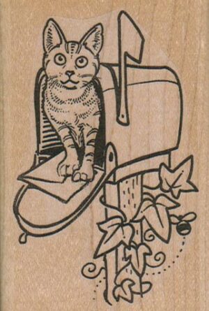 Kitty In MailBox 2 1/4 x 3 1/4-0