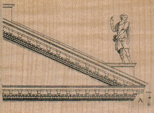 Building Roof With Statue 3 3/4 x 2 3/4-0