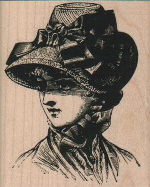 Lady In Ribboned Hat 2 1/2 x 3-0