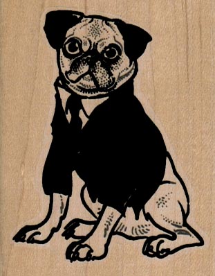 Pug Dog In Coat 2 1/4 x 2 3/4-0