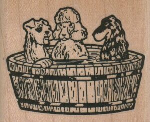 Three Dogs In Tub 2 1/4 x 1 3/4-0