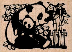 Mother & Baby Panda/Bamboo 2 1/2 x 1 3/4-0