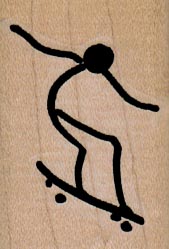 SkateBoarder Figure Arms Out 1 1/4 x 1 3/4-0