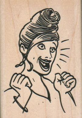 Excited Woman 2 1/4 x 3 1/4-0