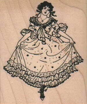 Lady In Fancy Petticoat 2 1/4 x 2 1/2-0