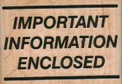 Important Information Enclosed 2 1/2 x 1 3/4-0