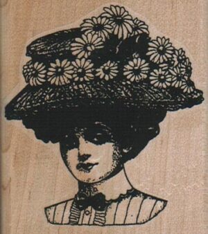Victorian Lady/Flowered Hat 2 1/2 x 2 3/4-0
