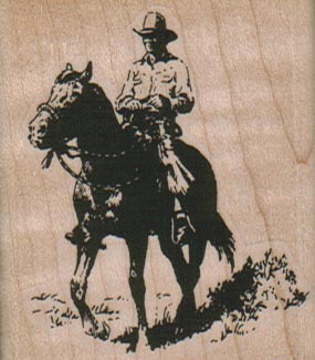 Cowboy Riding Horse 2 x 2 1/4-0