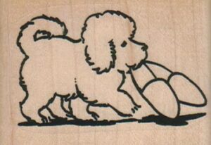 Bichon Bringing Slippers 2 1/2 x 1 3/4-0