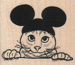 Cat With Mouse Ears 2 1/4 x 2-0