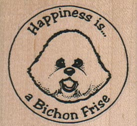 Happiness Is A Bichon Frise 2 x 1 3/4-0