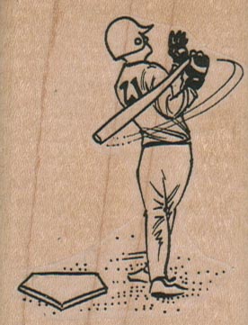 Baseball Player Swinging Bat 2 x 2 1/2-0
