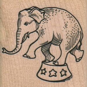 Circus Elephant Balancing 2 1/4 x 2 1/4-0