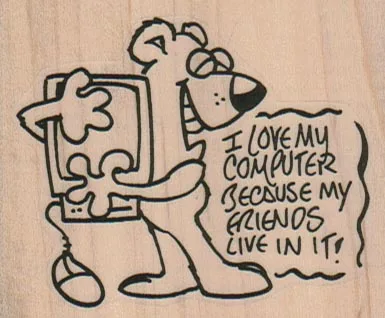 I Love My Computer/Dog 2 3/4 x 2 1/4-0