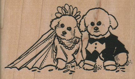 Bichon Bride And Groom 3 x 1 3/4-0