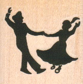 Silhouette Couple Dancing 1 1/2 x 1 1/2-0