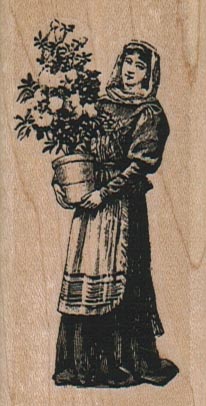 Lady With Pot O' Flowers 1 1/2 x 2 3/4-0