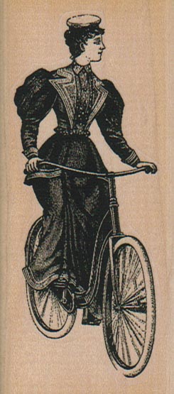 Lady Cyclist Looking To Side 1 3/4 x 3 3/4-0