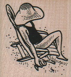 Drinking Woman In Lawn Chair 1 3/4 x 1 3/4-0