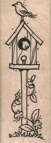 Bird On Top Of BirdHouse 1 1/4 x 3 1/4-0