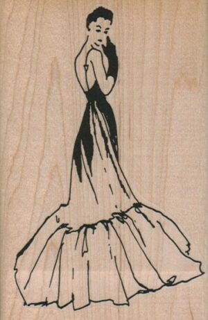 Lady In Evening Gown 2 1/2 x 3 3/4-0