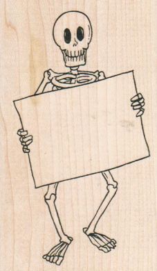 Skeleton With Sign 2 1/2 x 4-0