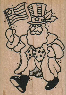 Patriotic Santa 2 x 2 3/4-0