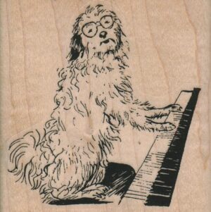 Dog Playing Piano 2 1/2 x 2 1/2-0