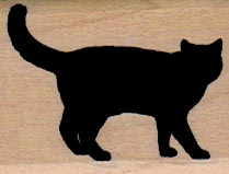 Black Cat Silhouette 1 1/4 x 1 1/2-0