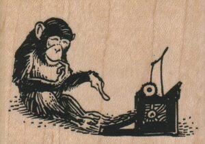 Chimp Typing 2 1/2 x 1 3/4-0