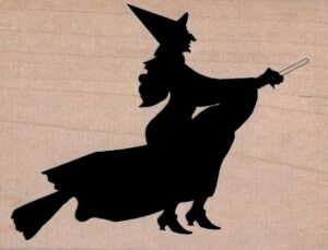 Witch on Broom Silhouette 3 x 3 3/4-0