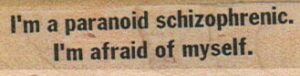 I'm A Paranoid Schizophrenic 3/4 x 2 1/4-0