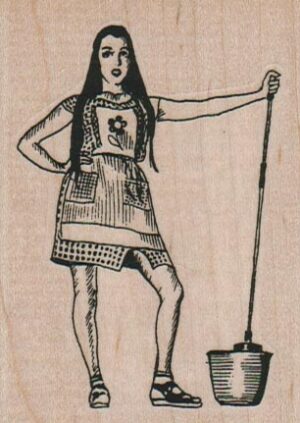 Lady With Mop And Pail 2 1/4 x 3-0