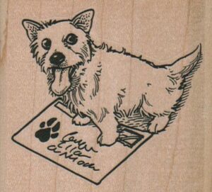 Dog With Stamped Envelope 2 3/4 x 2 1/2-0