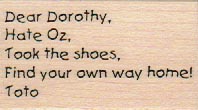 Dear Dorothy Hate Oz 1 1/4 x 2-0