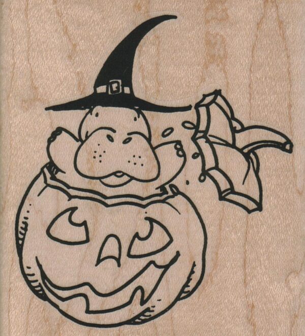Hippo Jumping Out Of Pumpkin 3 x 3 1/4-0