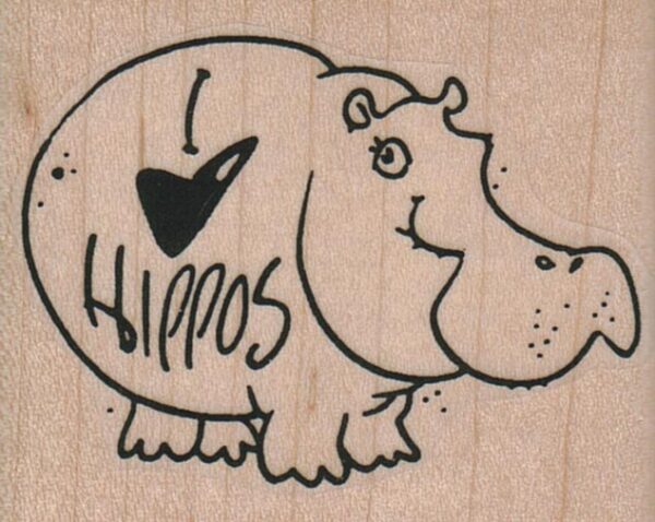 I Love Hippos 2 1/4 x 1 3/4-0