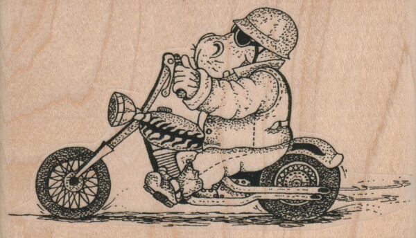 Hippo On Motorcycle 4 x 2 1/4-0